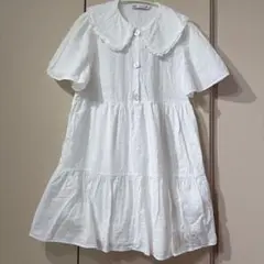 ZARA ホワイト ミニワンピース 半袖
