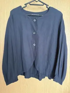 blue willow ノーカラージャケット ネイビー