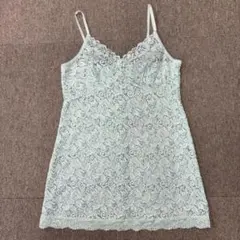 ミントグリーン 花柄総レース キャミソールスリップ　最終価格
