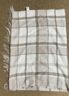 GU ジーユー マフラー　 大判 ホワイト ブラウン 白色 茶色