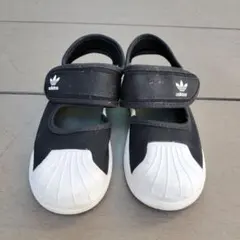 adidas ブラック サンダル ベルクロ　15cm
