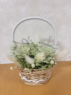 ドライフラワー リングピロー バスケットデザイン