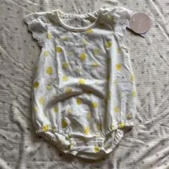 レモン柄ロンパース 白　新品タグ付き　フリル　70 女の子　コットン100