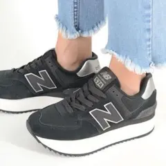 New balance ニューバランスWL574+ 厚底スニーカー24.5美品のサムネイル