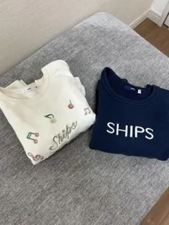 SHIPS トレーナー 120 ネイビー＆アイボリー