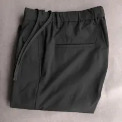 MUJI　シワになりにくい　イージータックワイドパンツ　黒