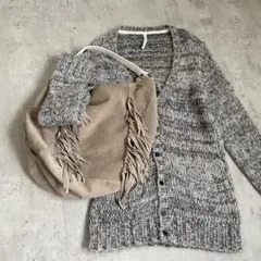 00's vintage ワンショルダーバッグ　スエード　フリンジ　Y2K