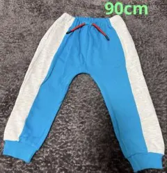 ターコイズブルー　サイドラインスウェットパンツ　90cm