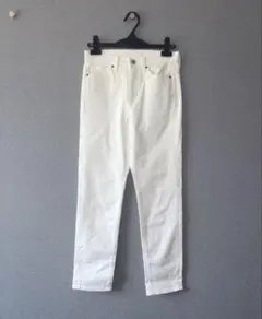 美品 UNIQLO ハイライズシガレットジーンズ ホワイト 25