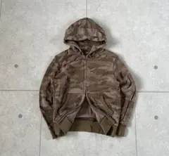 old UNIQLO ダブルジップ パーカー フーディー 迷彩Y2K 短丈 希少