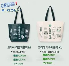 ☆韓国限定 新品未使用☆ スタバコリア＊リユーザブルバッグお得な2サイズセット！