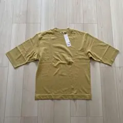 新品タグ付き　UNIQLO U クルーネックTシャツ7分袖　M イエロー