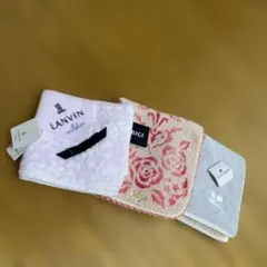 【匿名配送】LANVIN Courreges BIGI タオルハンカチ 3枚のサムネイル