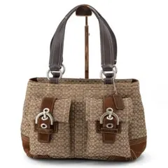 A057【美品】COACH／コーチ　ソーホー　ハンドバッグ　トート　シグネチャー