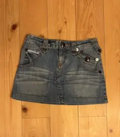 【BURBERRY BLUE LABEL】 デニムミニスカート Sサイズ相当
