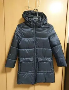 H&Mフーテッドパッデットコート ダウンコート ネイビー 134cm(8-9Y)