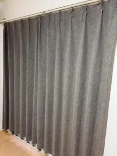 美品⭐️サンゲツのダークグレー合成皮革カーテンレースセット - メルカリ