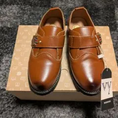 キッズ フォーマルシューズ 20cm ブラウン 男の子 革靴 結婚式 入学式