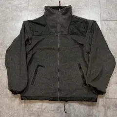 US古着 2way フリース ジャケット ベスト ダークグレー ナイロン切替