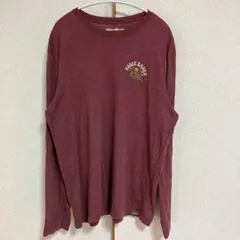 ☆人気☆エディーバウアー 長袖Tシャツ ロンT ボルドー メンズ 【L】