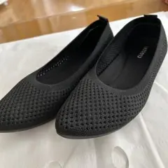 ブラックメッシュフラットシューズ　しまむら　LL