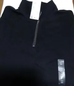 ユニクロ　スウェットハーフジップシャツ　ブラックM