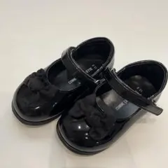 ブラックエナメルリボン付きフォーマルシューズ　13.0