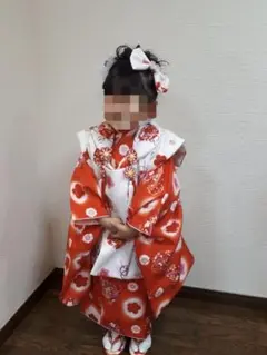 女の子　子供用 七五三 着物セット 赤と白