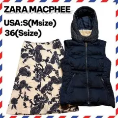 ZARA ザラ 中綿 ダウンベスト マカフィー Aライン フレア スカート S