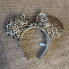 ミニーマウスカチューシャ シルバースパンコール