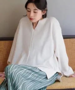 LEPSIM 7ゲージホイップライクVネックニットプルオーバー ¥4,950