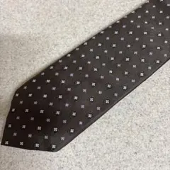 紳士ネクタイ　クリケットcricket MADE IN JAPAN こげ茶小花柄