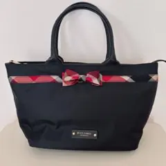 【超美品】♡ブルーレーベルクレストブリッジ♡リボンチェックトートバッグ☆