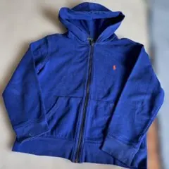 POLO ラルフローレン　ブルー　フルジップパーカー 150cm