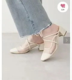 新品　natural couture チュールストラップ付きミュールのサムネイル