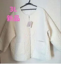 3L　LUNACION キルティングジャケット キルティングアウター　お花柄