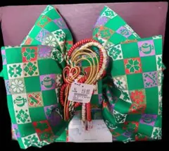 緑色 花柄 帯 七五三