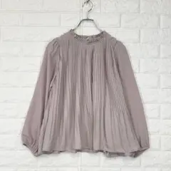 グラシア/M/桃色/長袖ブラウス/フリル/フレア/プリーツ/春秋冬/くすみカラー