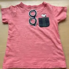 スヌーピー刺繍 ピンクTシャツ 120サイズ