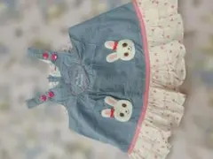 miki HOUSE うさぎモチーフ デニムワンピースのサムネイル