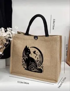 黒猫バッグ　猫　バッグ　トートバッグ　新品　猫柄　大容量