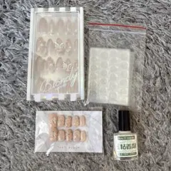ネイルチップ 2種類 接着剤&ネイルシール付き