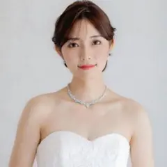 ANNAN WEDDING ジルコニアネックレスイヤリングセット FN13