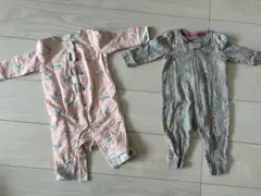 ロンパース2着セット（ねずみ柄・花柄）