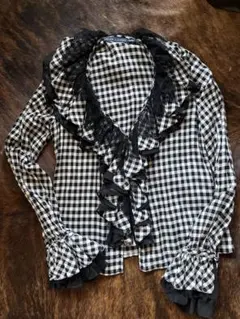 新品 ハグオーワーCLOTH&CRISS ギンガムチェック 半袖ブラウス 綿麻 