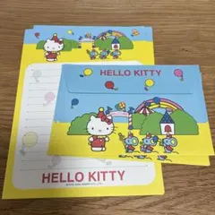 128【平成レトロ】 ハローキティ 遊園地 レターセット