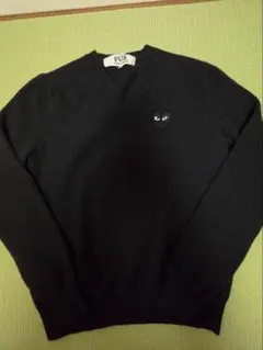 PLAY COMME des GARÇONS Vネックニット ブラック M