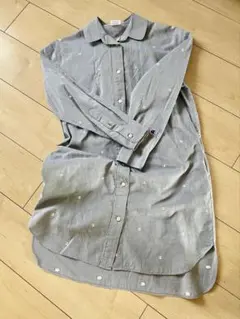 Champion サックスブルー　長袖 シャツワンピース