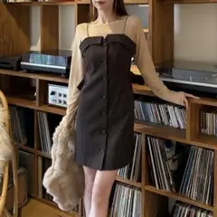 ROYAL PARTY チェーンストラップストライプタイトミニワンピース