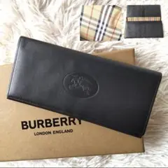 お得2点セット！BURBERRY ブラックレザー 長財布➕小銭入れ